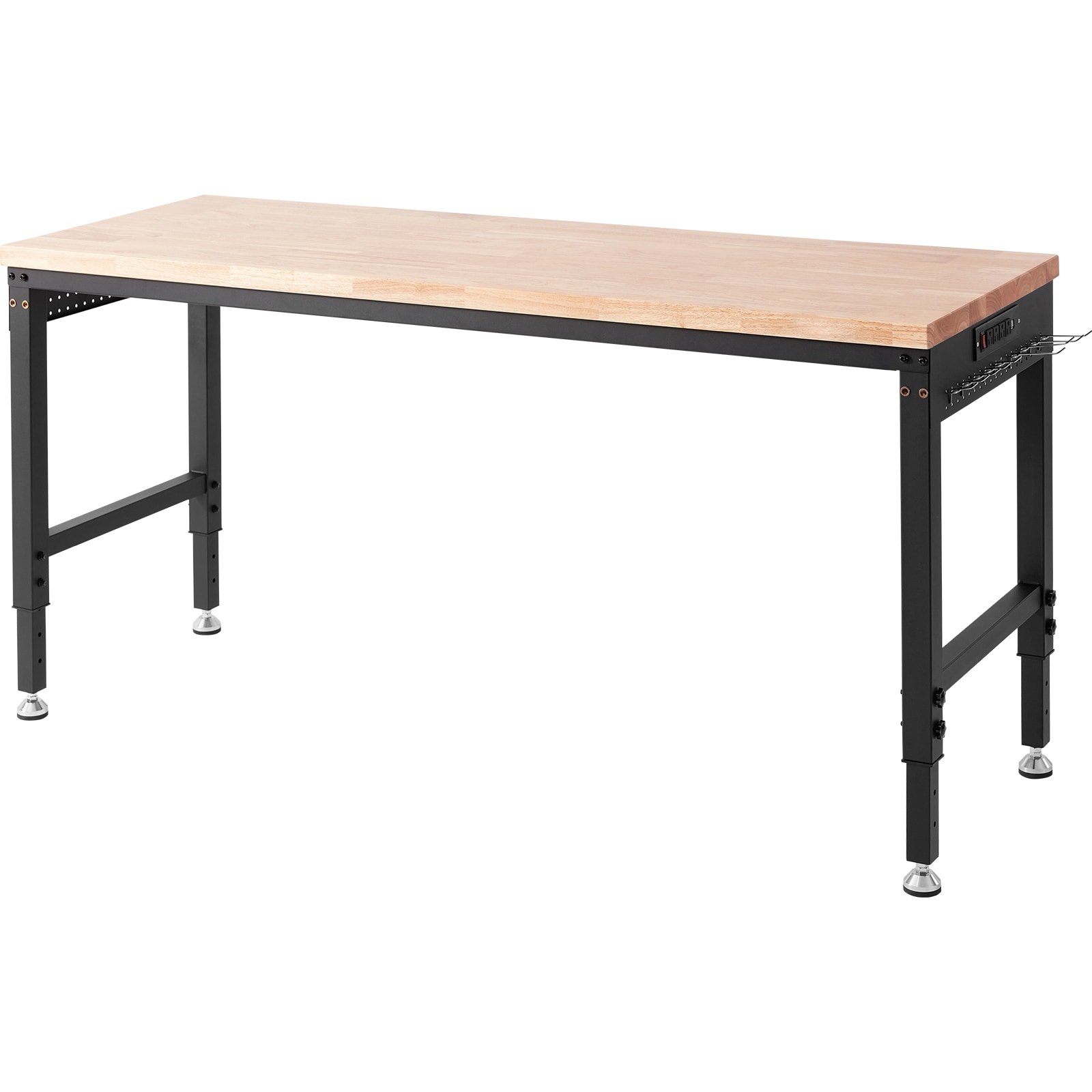 Adjustable Height Hardwood Dining Table With Wheels And Outlets_voghion.com